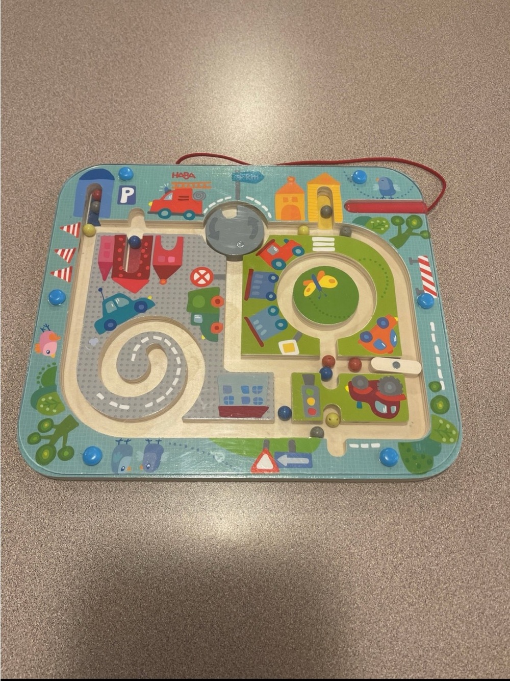 Haba Wooden Bead Maze magnet busy board for Toddlers